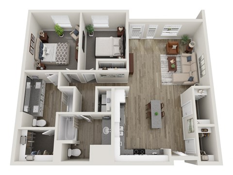a floor plan of a house with a bedroom and a living room